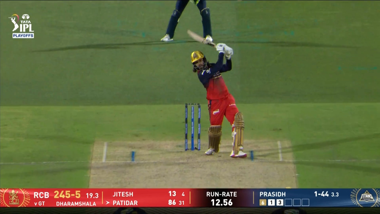 IPL 2026 Q1: RCB vs GT - Rajat Patidar Six