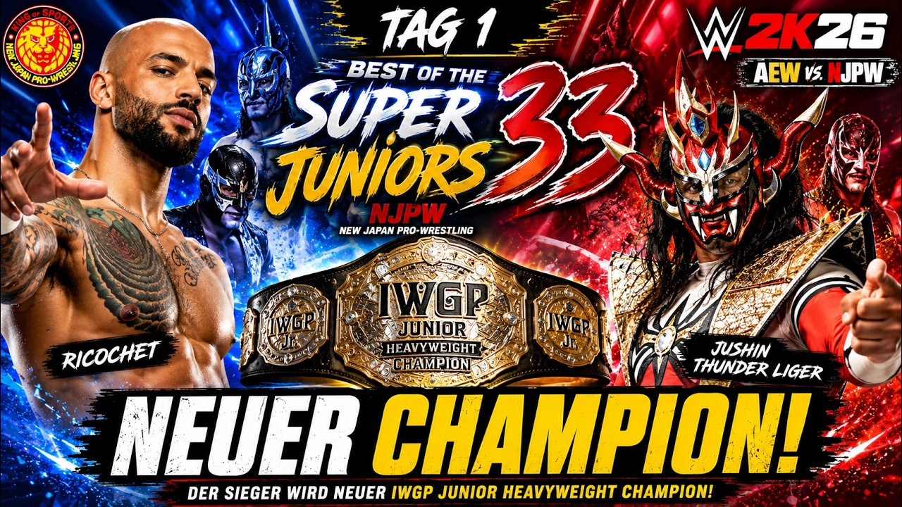 BEST OF THE SUPER JUNIORS startet CHAOTISCH! 🔥 | WWE 2K26 AEW vs. NJPW Universe Mode #001 (Deutsch) background