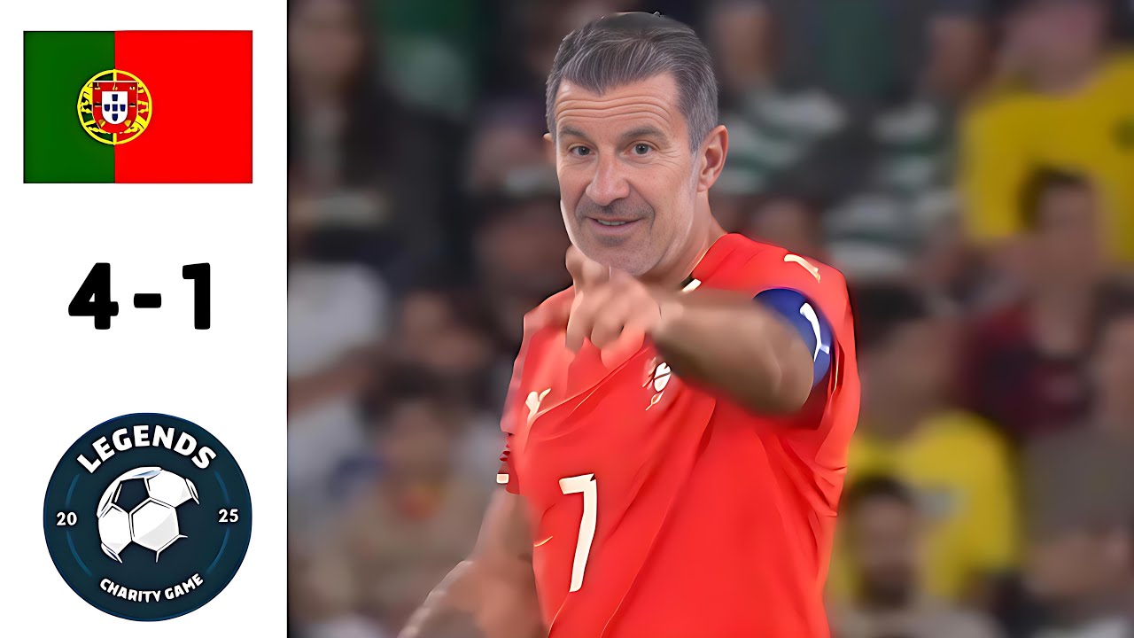 Portugal Legends 4 x 1 World Legends.Extended Highlights & All Goals 2025 backdrop