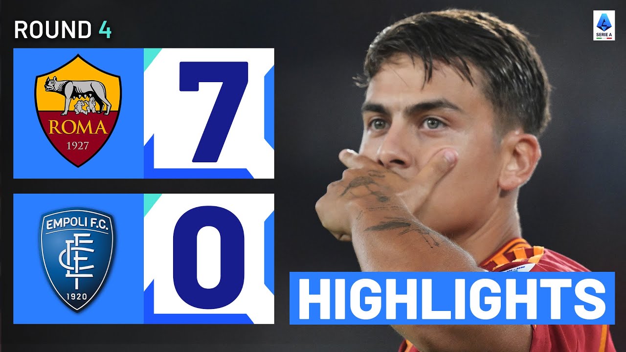Roma-Empoli 7-0 | Giallorossi cruise to massive win: Goals & Highlights | Serie A 2023/24 background