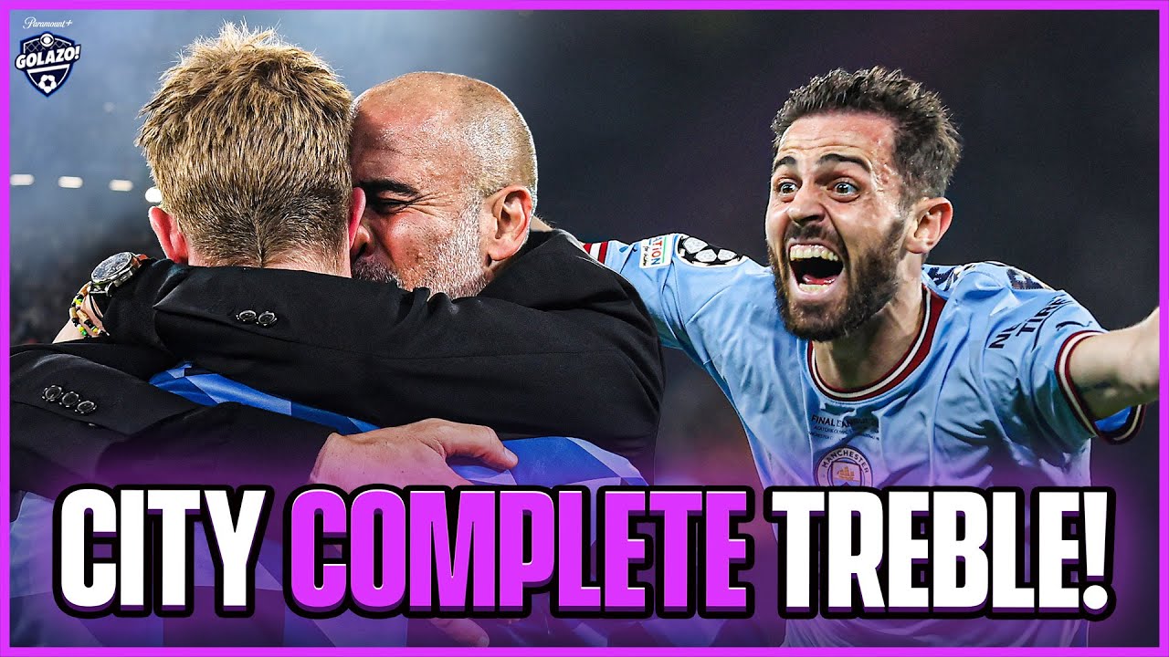 THE MOMENT MAN CITY COMPLETED THE TREBLE!! 🏆🏆🏆 background