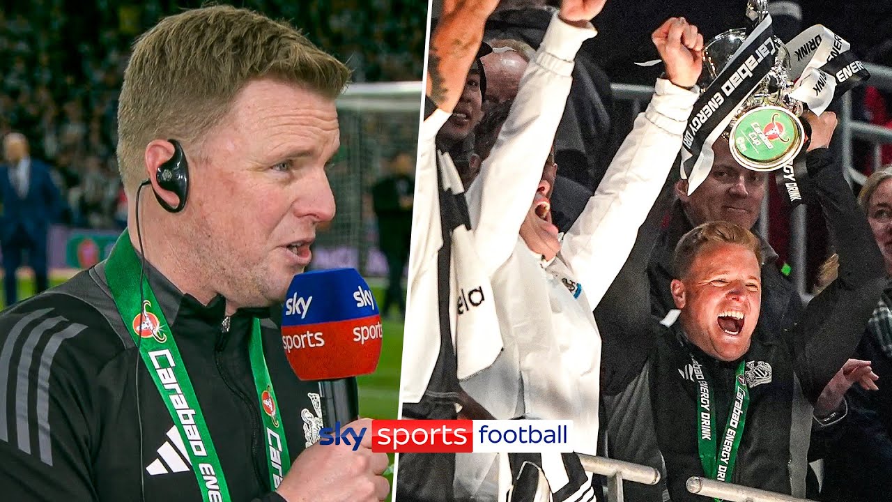 Eddie Howe FULL reaction after Newcastle Carabao Cup win ✨ background