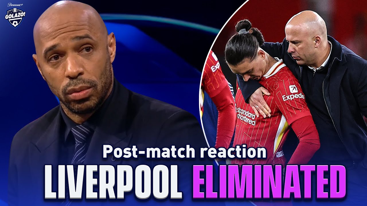 PSG knock Liverpool out of the Champions League! | Thierry Henry and Carragher reaction | UCL Today background