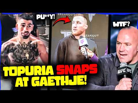 Ilia Topuria CLASHES with Justin Gaethje after His THREAT About Changing His Face! Sean Strickland background
