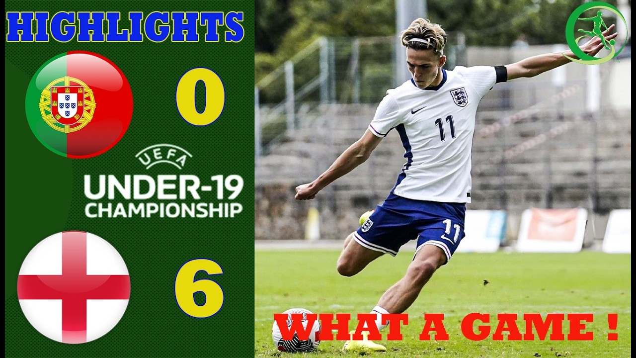 Portugal vs England | Highlights & All Goal | Euro U19 - Qualification - Second stage | 31-3-2025 background