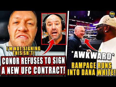 BREAKING! Conor McGregor REFUSES to SIGN NEW UFC Deal! Rampage RUNS INTO Dana White; Paddy GOES OFF! background
