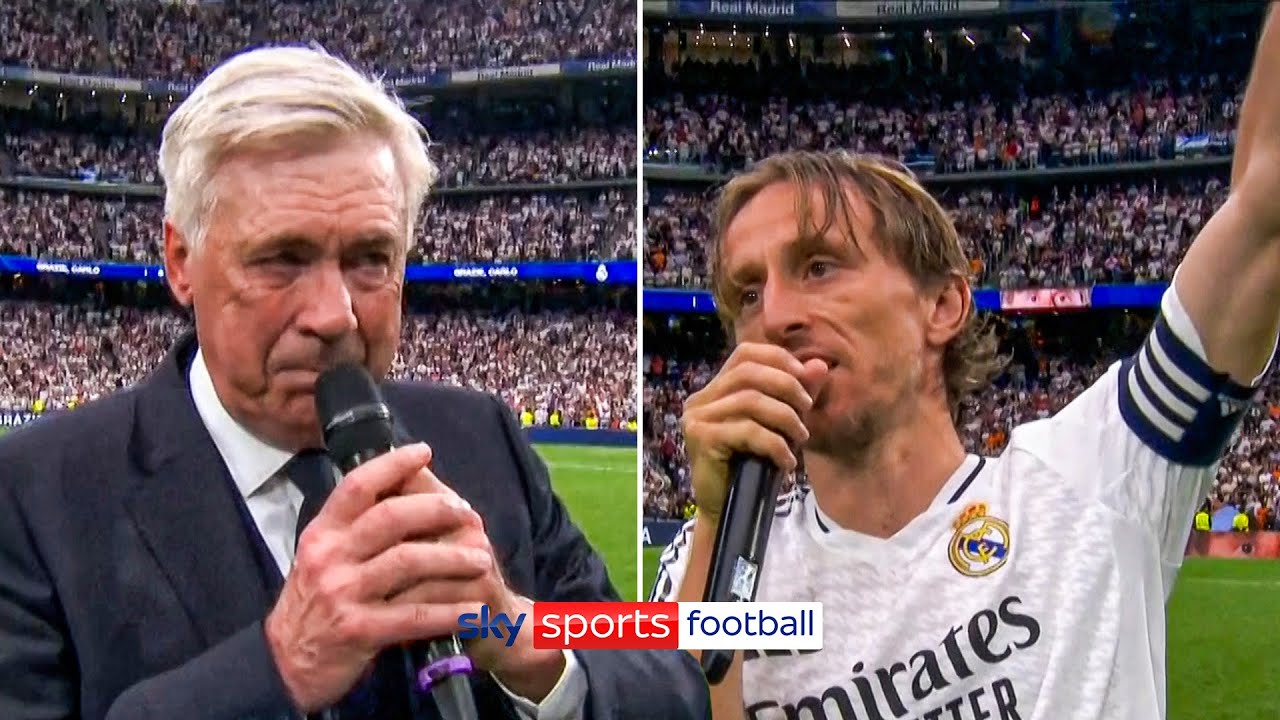 Carlo Ancelotti and Luka Modric EMOTIONAL goodbyes to Real Madrid ЁЯе╣ background
