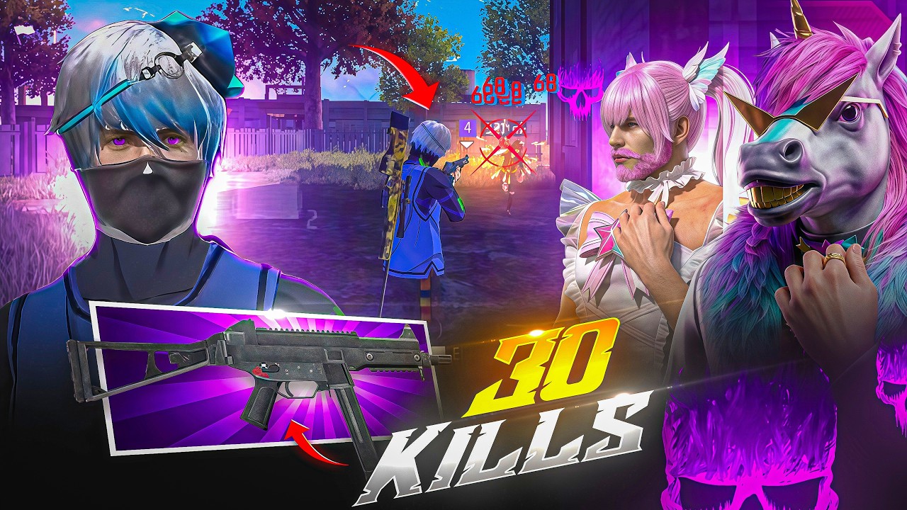 WOODPECKER+UMP 💪 30 Kills 🔥 Duo vs Squad 😱 Full Gameplay | Mobile📱 | Free Fire MAX