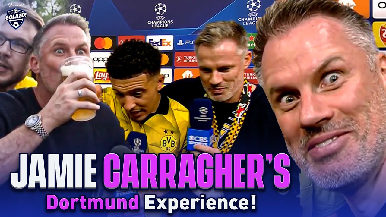 Jamie Carragher's incredible Dortmund experience ft. Jadon Sancho! | UCL Today | CBS Sports Golazo background