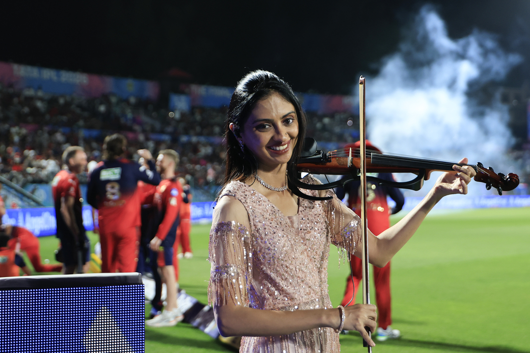 Mid-innings magic! Dharamshala grooves to a spectacular musical show background