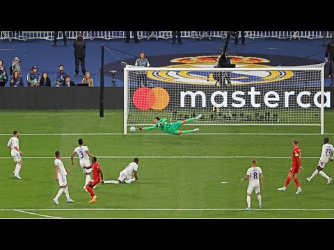 😤 YOU SHALL NOT PASS | Thibaut Courtois' best saves in the 2021/22 UEFA Champions League background