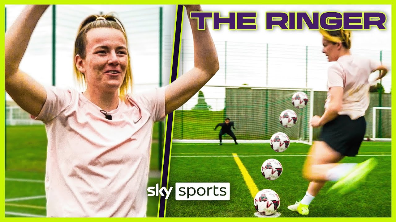 Lauren Hemp takes on NO LOOK penalties in fan football challenge! ⚽️🦁 | The Ringer background