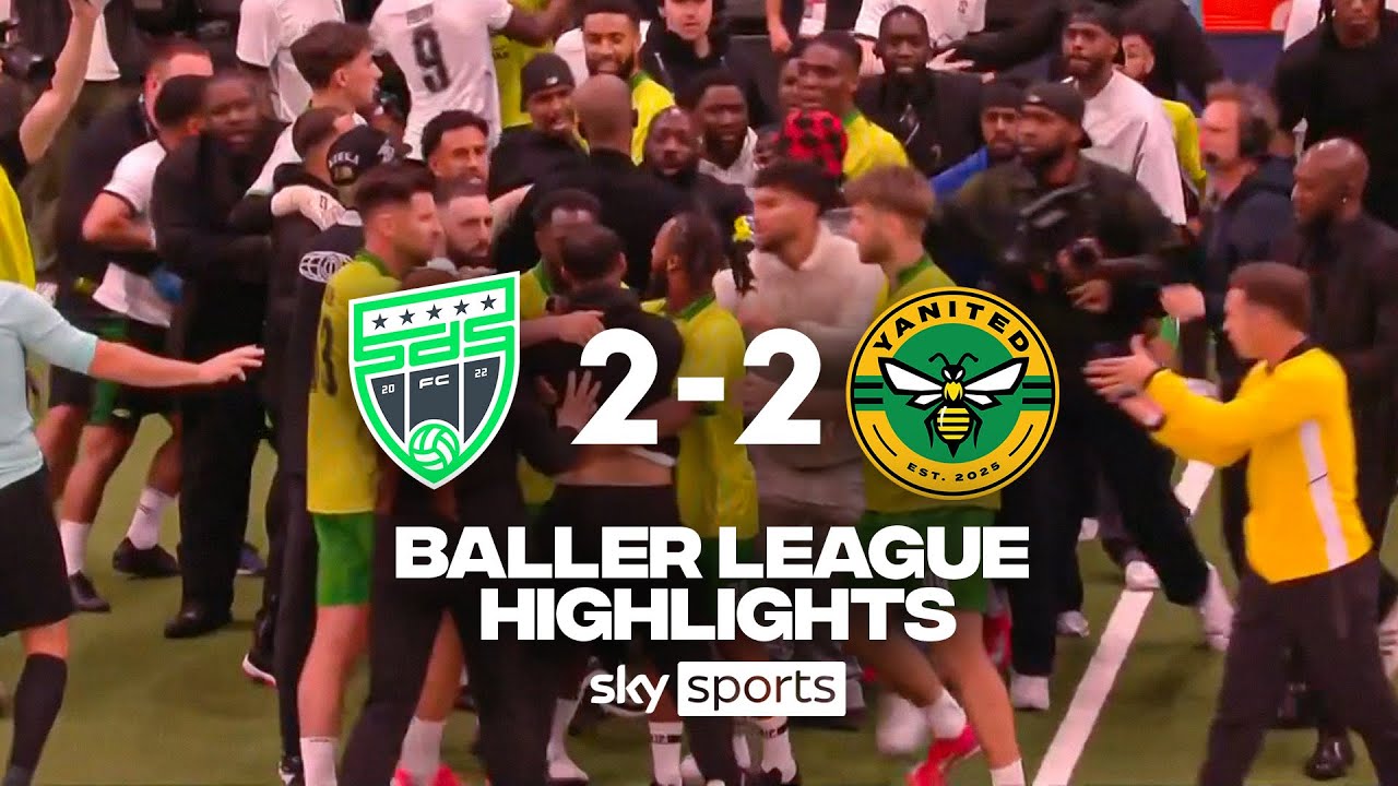 Three red cards and mass brawl! | SDS 2-2 YANITED | Baller League Highlights background