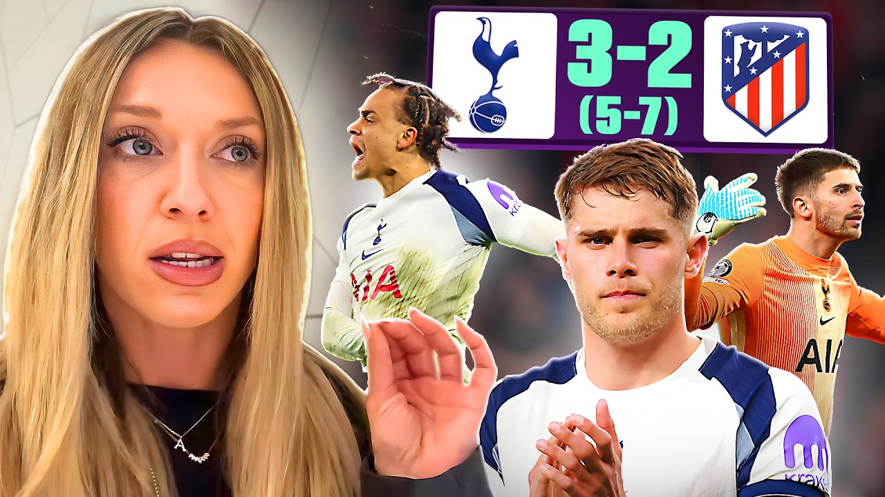 "Tudor IS Getting It Right" Abbi Summers Reaction! Tottenham 3-2 Atletico Madrid (Agg 5-7) background