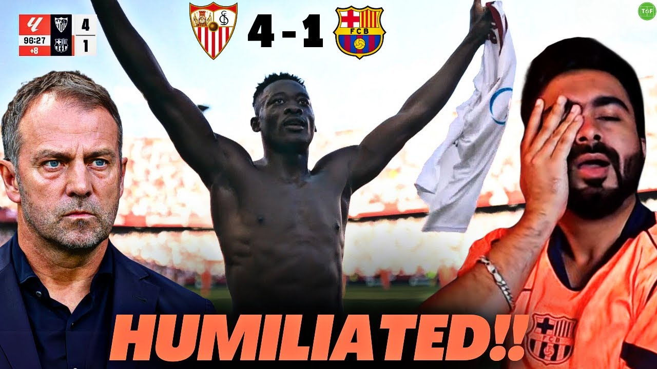 SHOULD BARCA DROP THE HIGH-LINE TACTICS? | Sevilla 4-1 Barcelona Analysis background