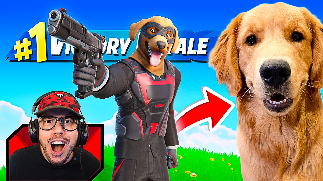Winning With My DOG'S FORTNITE ICON SKIN! (Typical Gamer)
