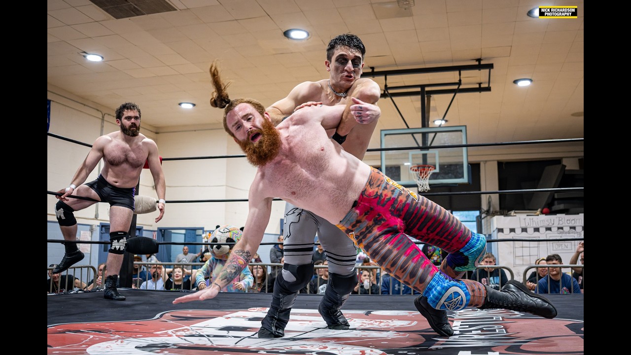 W.O.W Tag Team championship - Devine Chaos v Holy Hell v The Odd Couple w/Groovy Grizzly background
