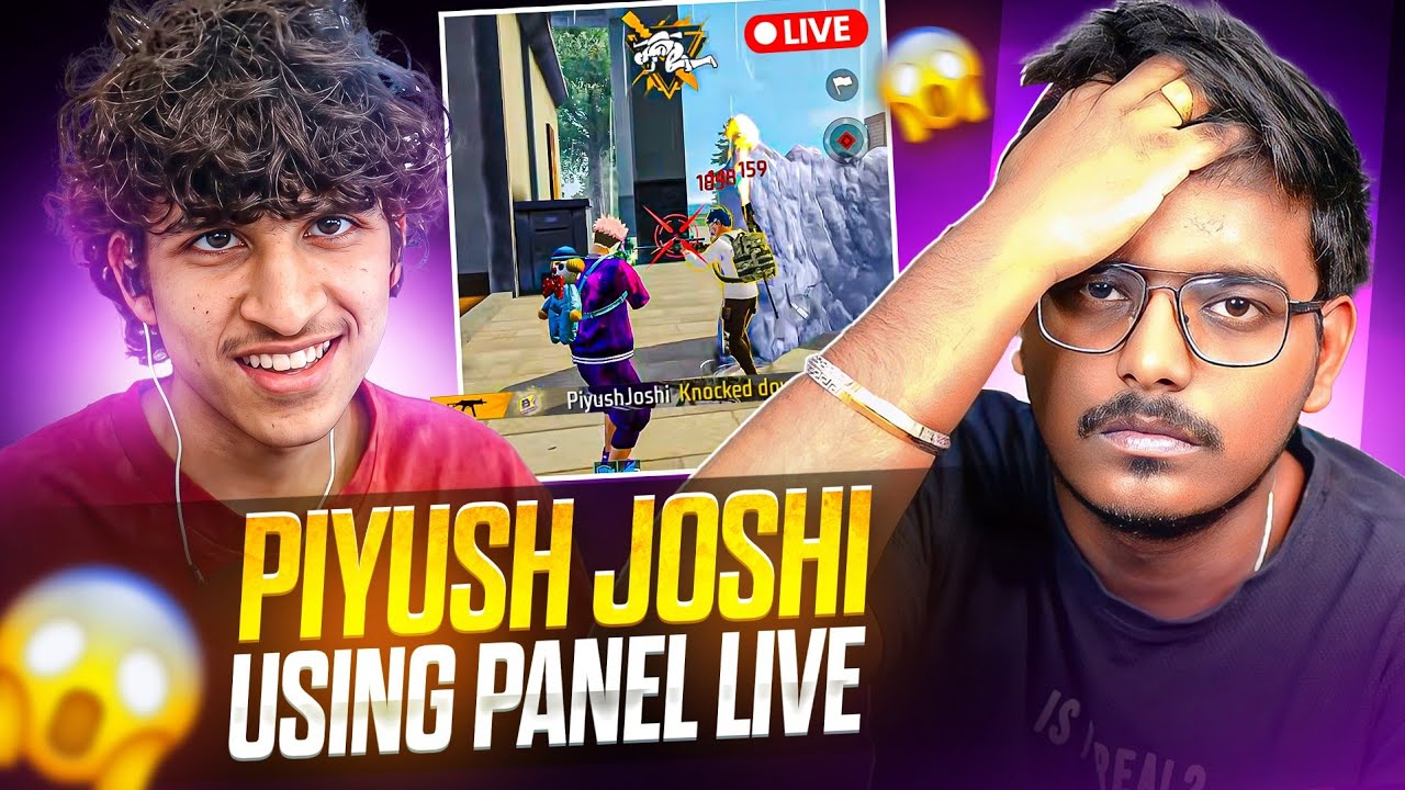 Piyush Joshi CAUGHT Using Hack Panel in Free Fire Live?😳ID BANNED LIVE?😳FF Hack Panel Controversy background