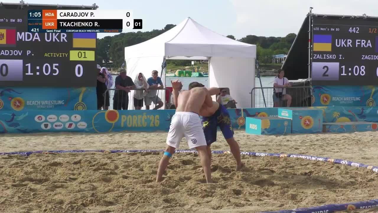Piotr CARADJOV (MDA) vs. Roman TKACHENKO (UKR) • Semi Final • Men's BW 80Kg background