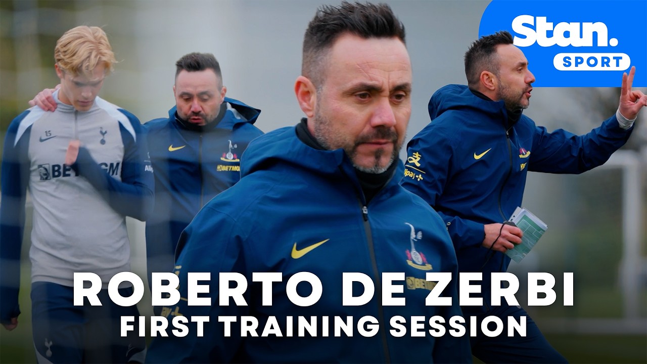FIRST TRAINING: Roberto De Zerbi at Tottenham Hotspur