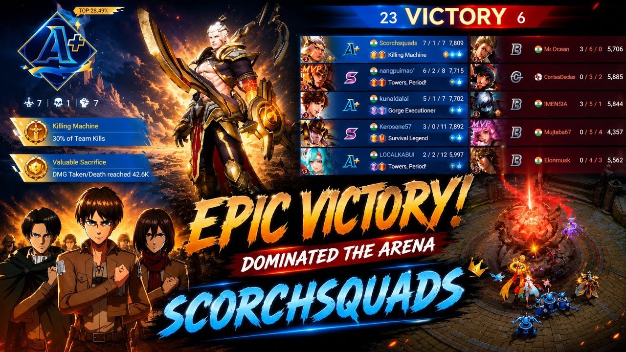 #7 #ScorchSquads DOMINATED the Arena 😱 | #honorofkings #houyi #gamingshorts #killing #epic #insane background