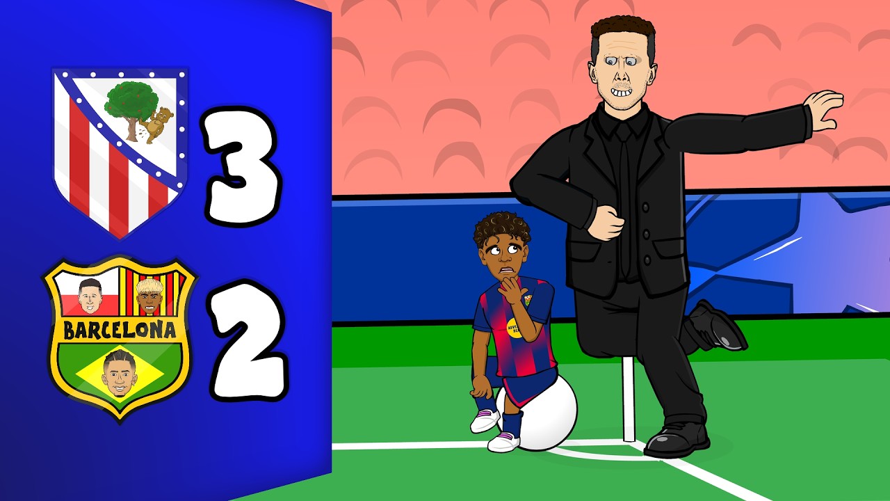 ATLETI KNOCK BARCA OUT👋 Atletico Madrid 1-2 FC Barcelona (3-2) Champions League Highlights background