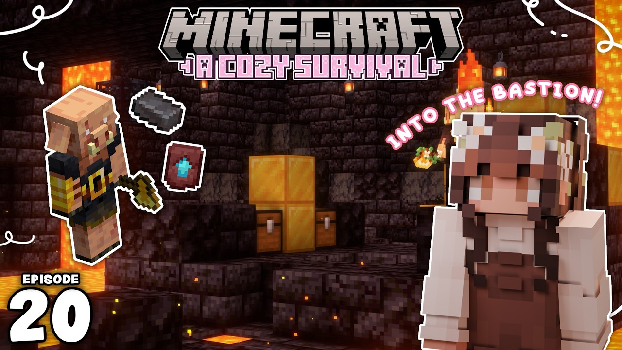 My First Netherite Upgrades! | Cozy Minecraft Survival Let's Play Ep. 20 ЁЯРЭ background