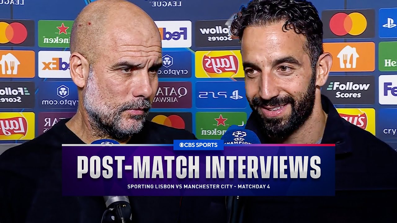 Amorim & Guardiola speak as new Manchester rival is born! | Sporting vs Man City | CBS Sports background