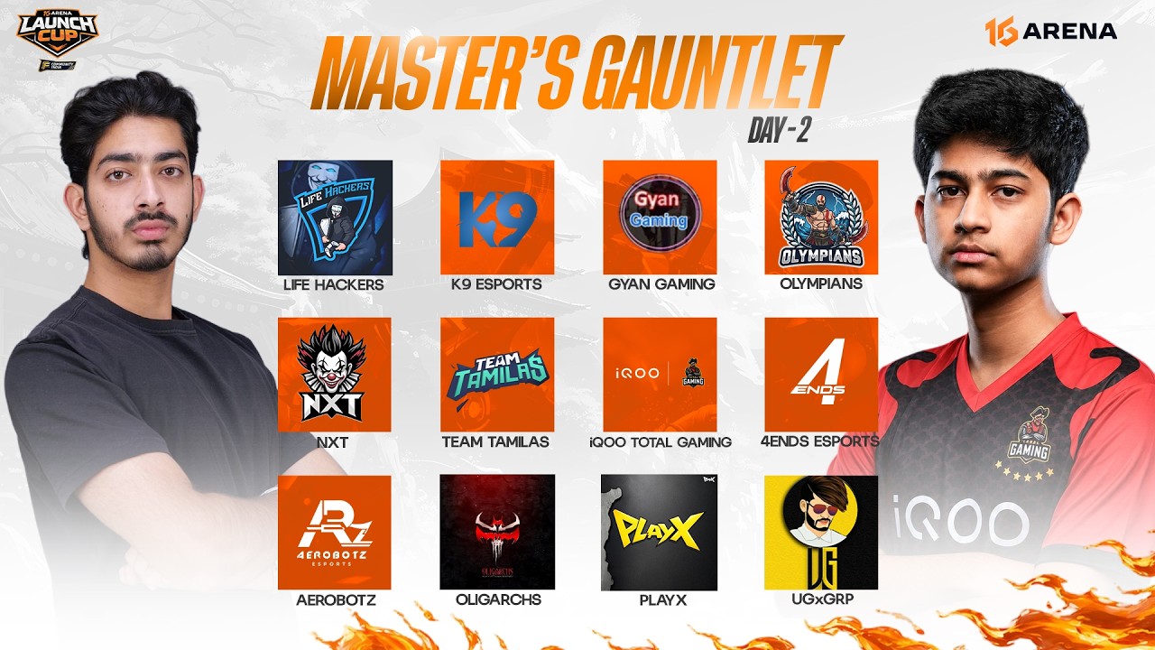 Master's Gauntlet Day - 2 | 16Arena Launch Cup | #totalgaming #gyangaming #k9esports #freefiremax