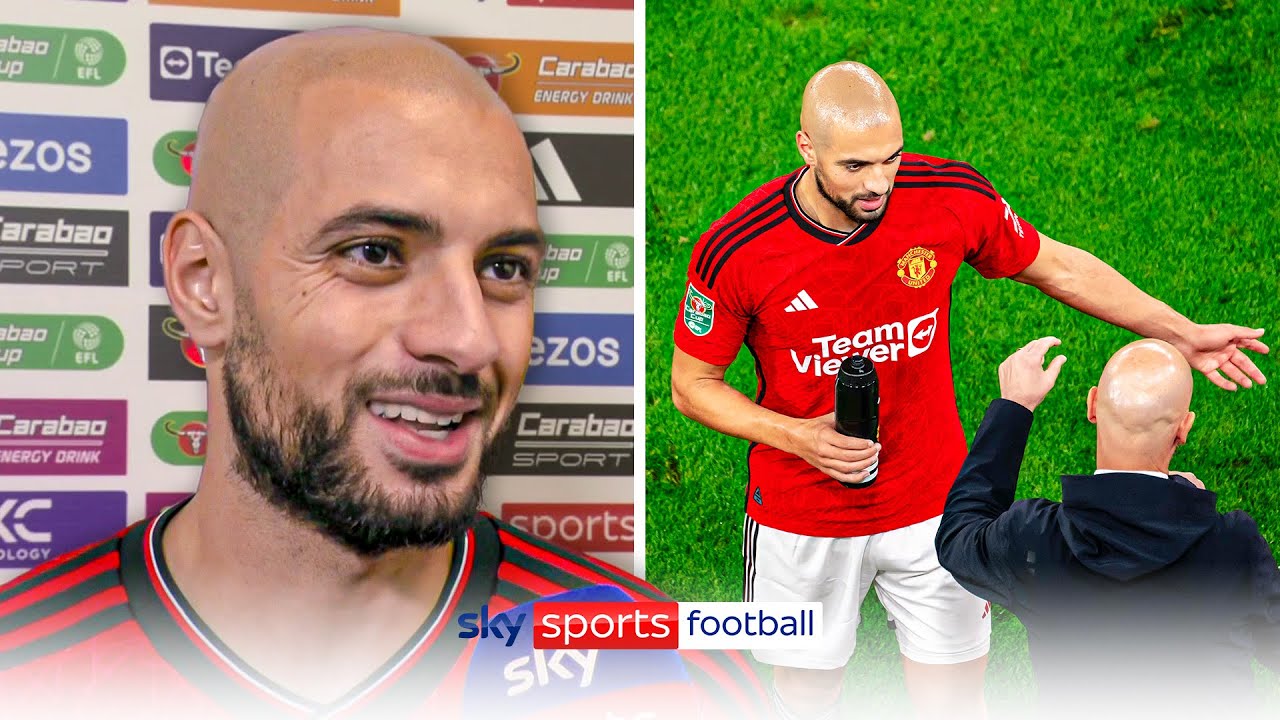 'I will even play as a goalkeeper!' 😅 | Sofyan Amrabat reacts to his full debut for Man United backdrop