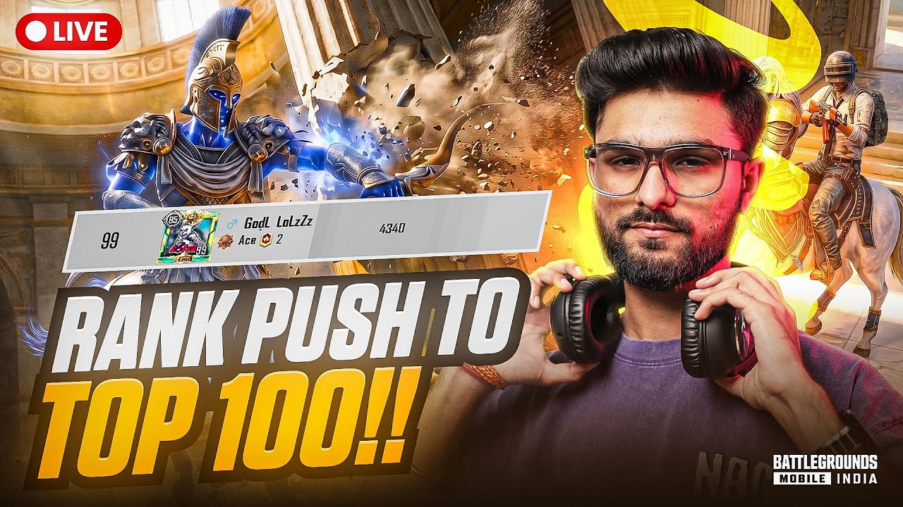 AAJ HOGA TOP 50 ME ENTRY | CONQUEROR RANK PUSH | BGMI LIVE #iQOORankPush background