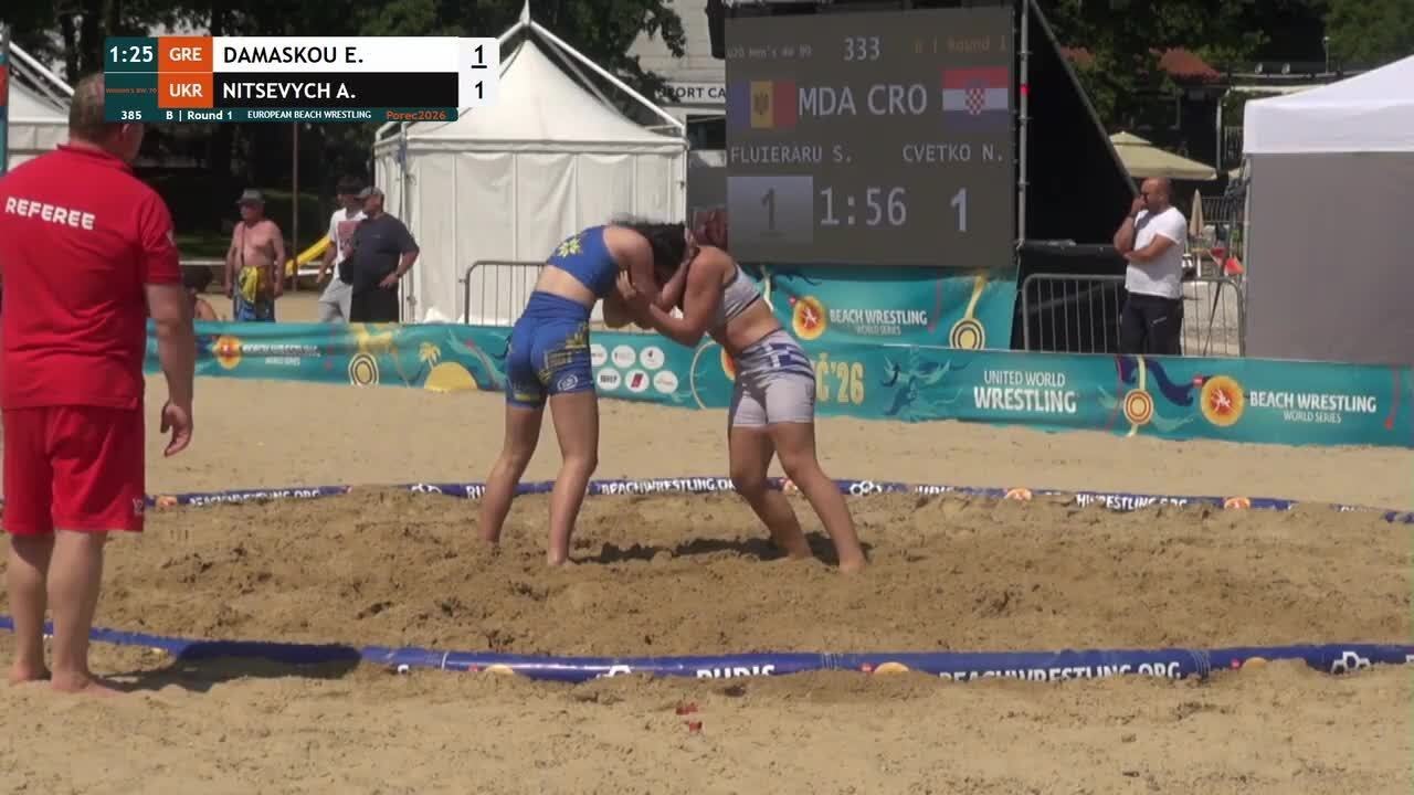 Eleni DAMASKOU (GRE) vs. Anna NITSEVYCH (UKR) • B | Round 1 • Women's BW 70Kg background