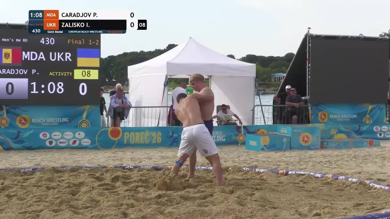 Piotr CARADJOV (MDA) vs. Ivan ZALISKO (UKR) • Gold Medal • Men's BW 80Kg background