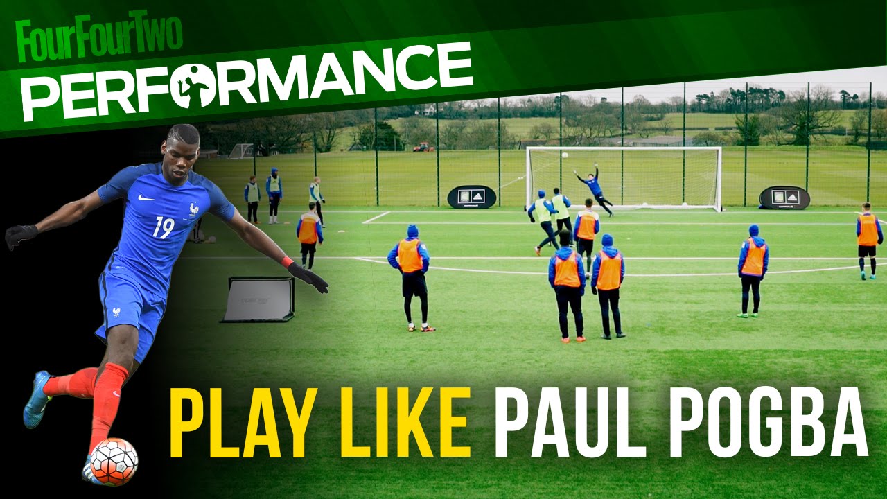 How to play like Paul Pogba | Run the midfield | Soccer shooting drill background