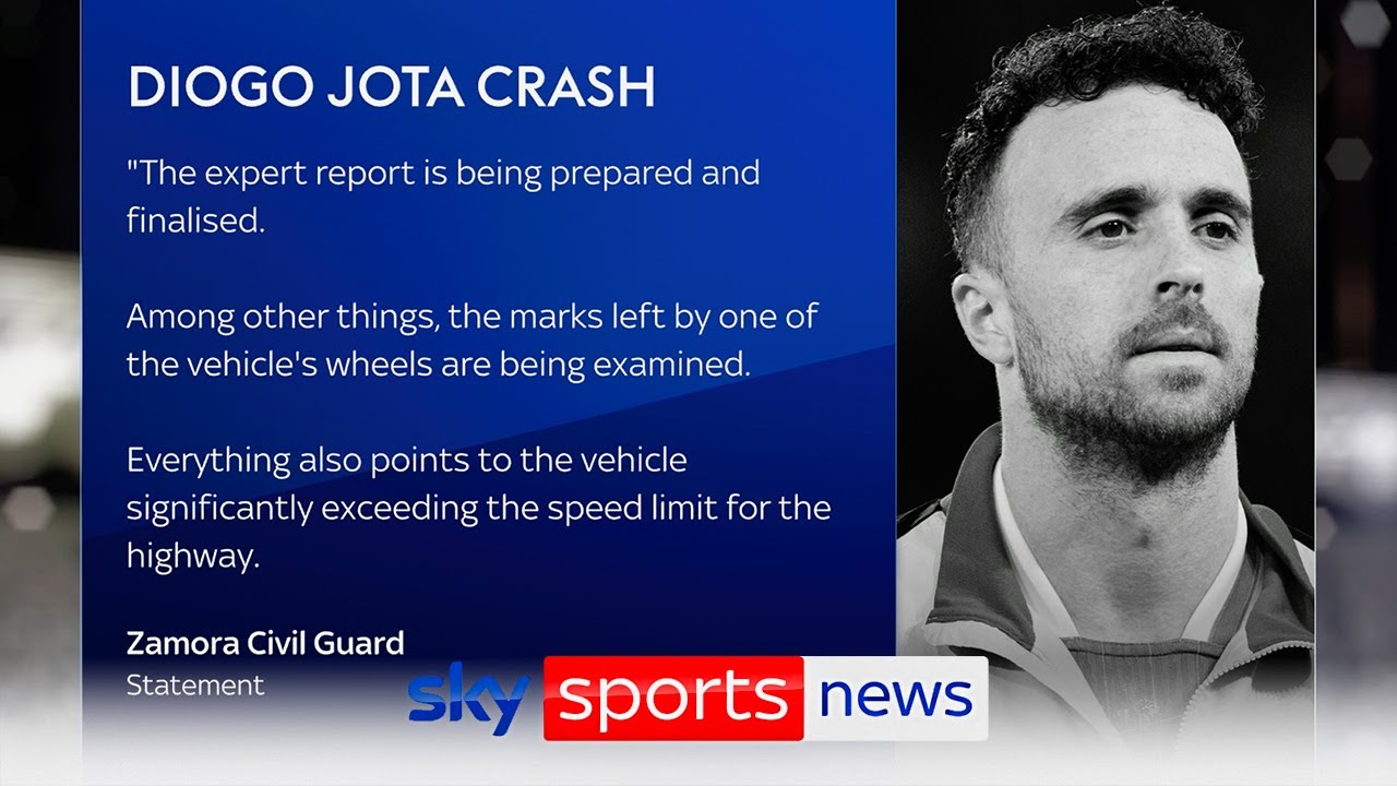 Spanish police say "all the evidence so far indicates" Diogo Jota was the driver of the car backdrop