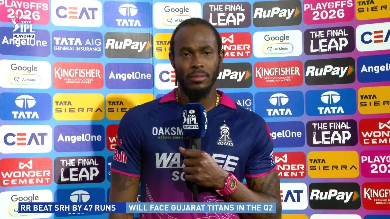 IPL 2026 Eliminator: SRH vs RR - Jofra Archer Interview background