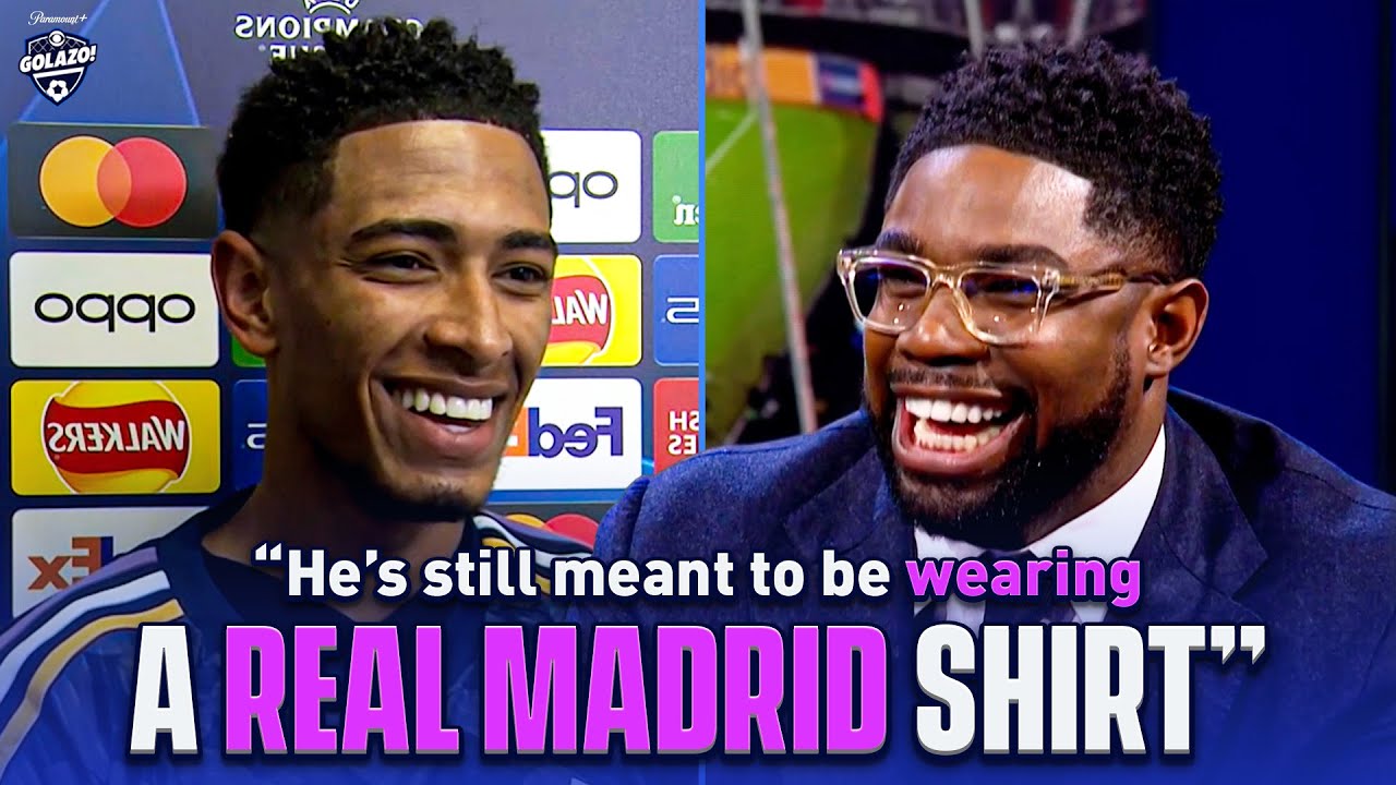 Jude Bellingham CALLS OUT Micah Richards to honor his EA FC wager! | UCL Today | CBS Sports Golazo backdrop