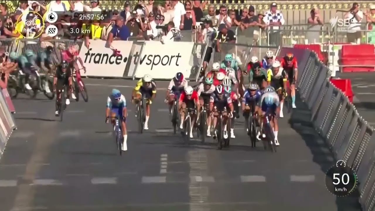 Philipsen flies to second stage win on Champs Elysees - The Finale with Mark Renshaw background