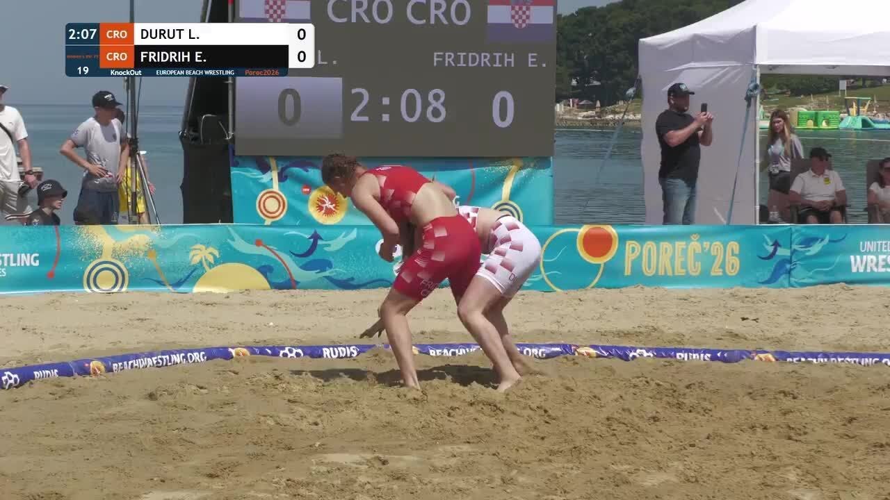 Lucija DURUT (CRO) vs. Erin FRIDRIH (CRO) | U15, U17 & U20 European Beach Wrestling Championships |