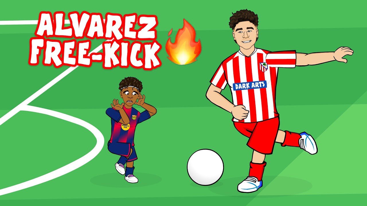 ALVAREZ FREE-KICK vs BARCELONA🔥 Barca 0-2 Atletico Madrid Champions League Highlights