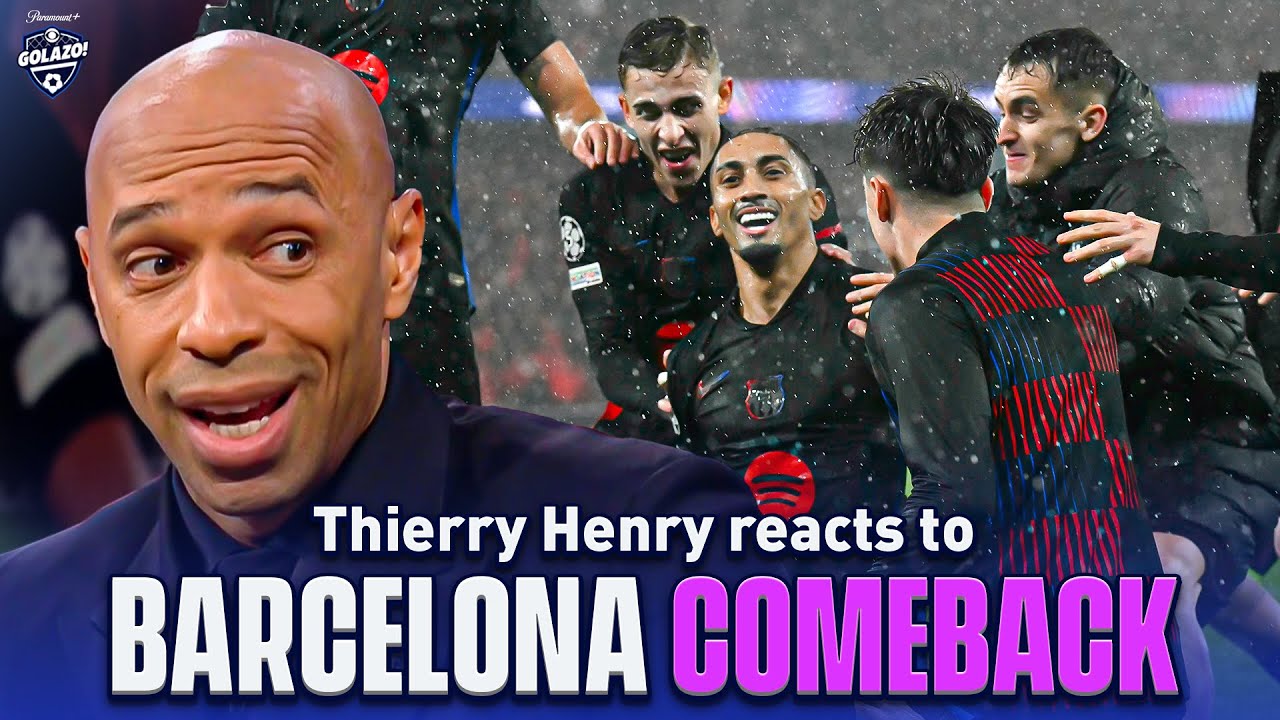 Thierry Henry reacts to Barcelona's INSANE comeback vs Benfica! | UCL Today | CBS Sports background