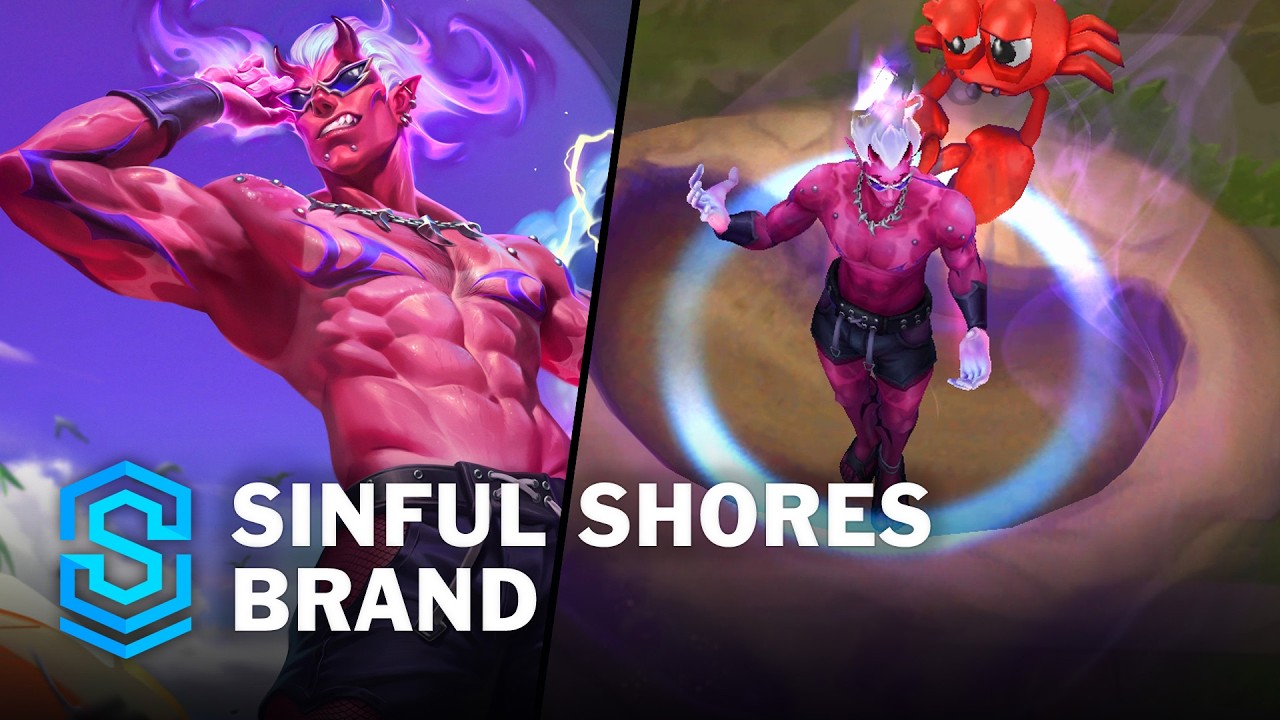Sinful Shores Brand Skin Spotlight - Pre-Release - PBE Preview - League of Legends background