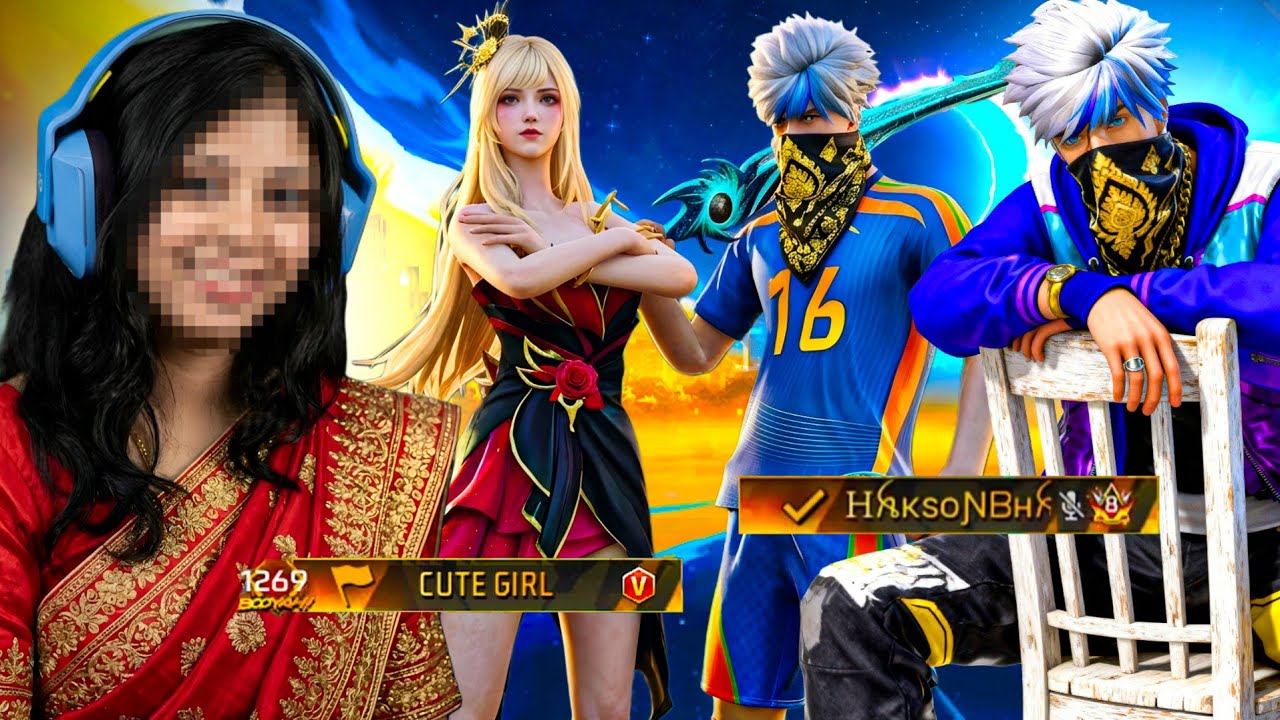 Collection Verses With Girls YouTuber 💀 Gone Worng 😭 GARENA FREE FIRE background