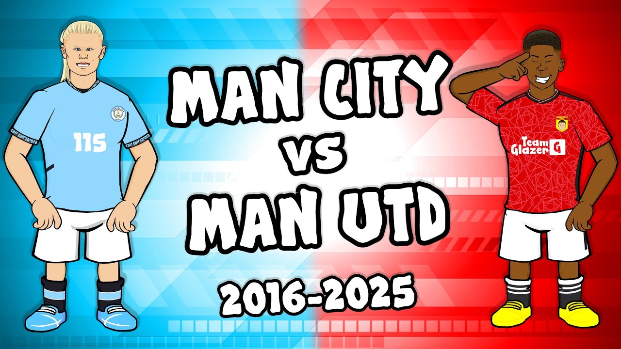 🔵MAN CITY vs MAN UTD🔴 2016-2025 Manchester Derby Goals Highlights background