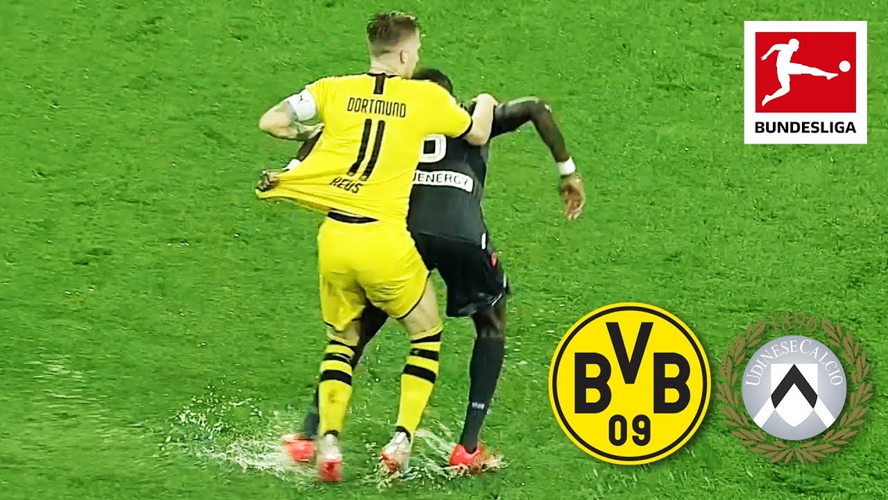 Dortmund vs. Udinese Calcio | 4-1 | Highlights - Rainy Football Battle background