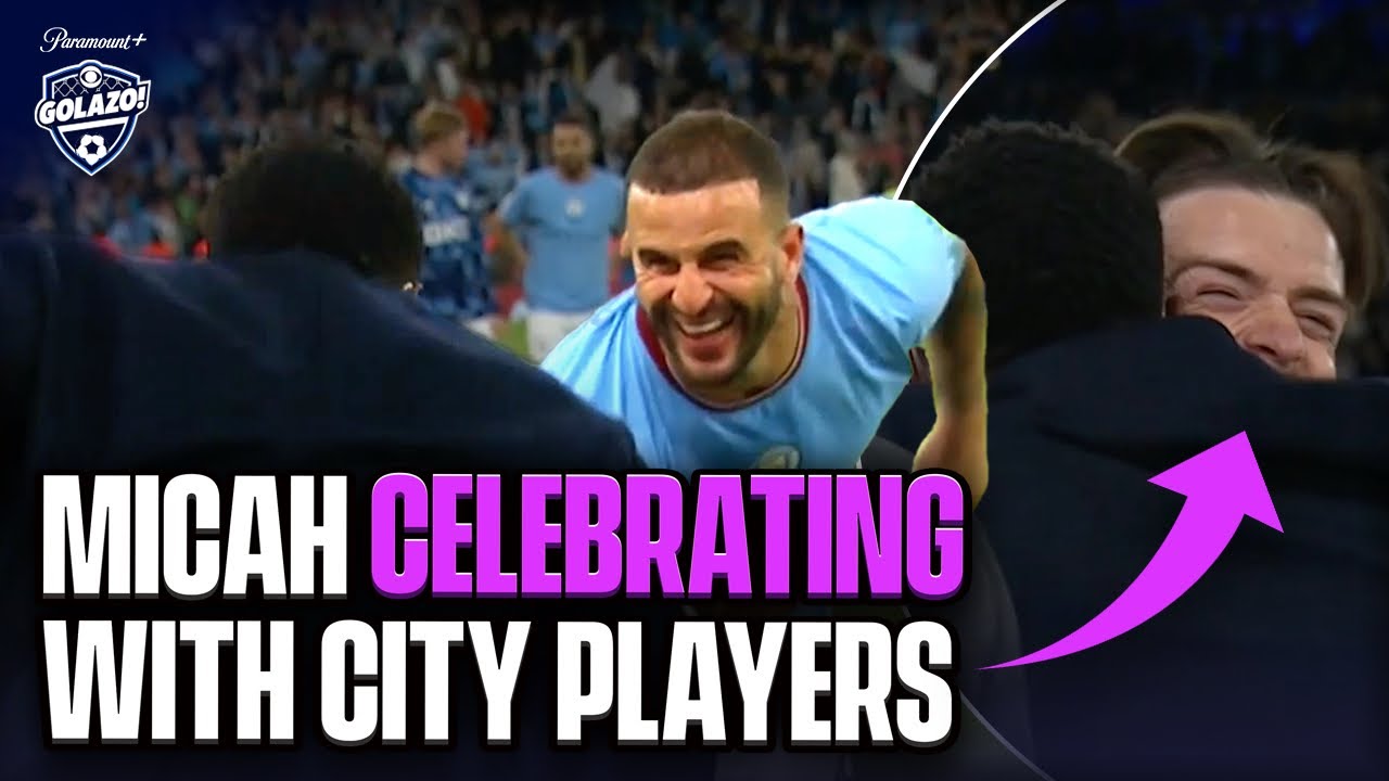 Micah can't contain his excitement with Foden, Grealish and Walker! đđ