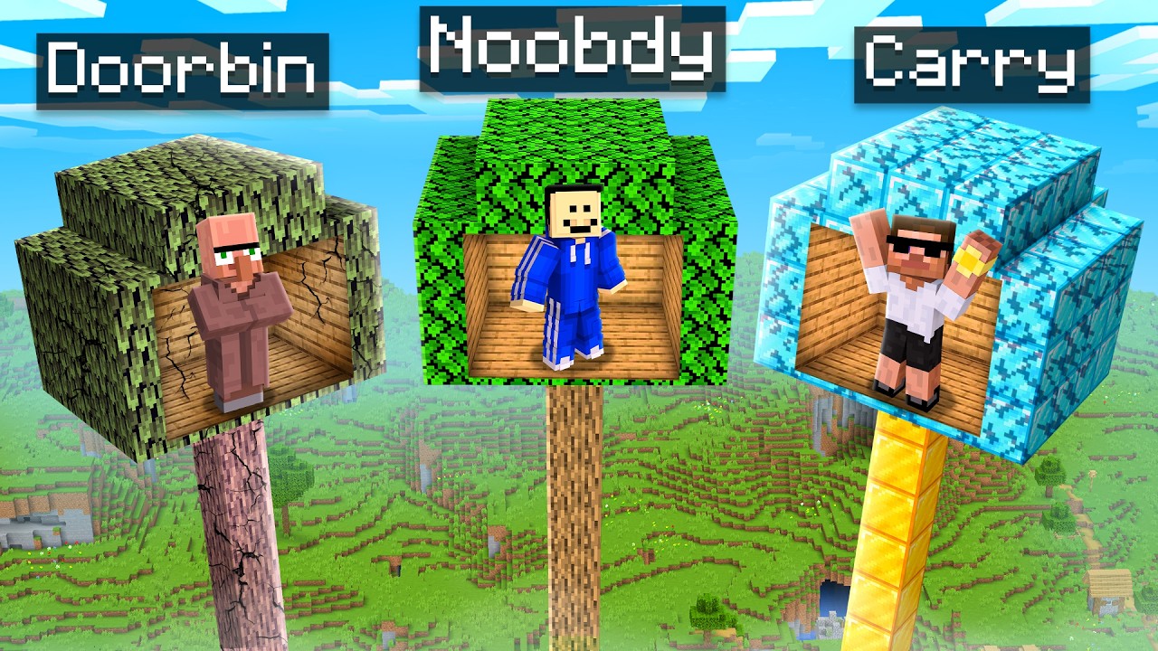 POOR vs RICH: Treehouse Survival Battle in Minecraft!