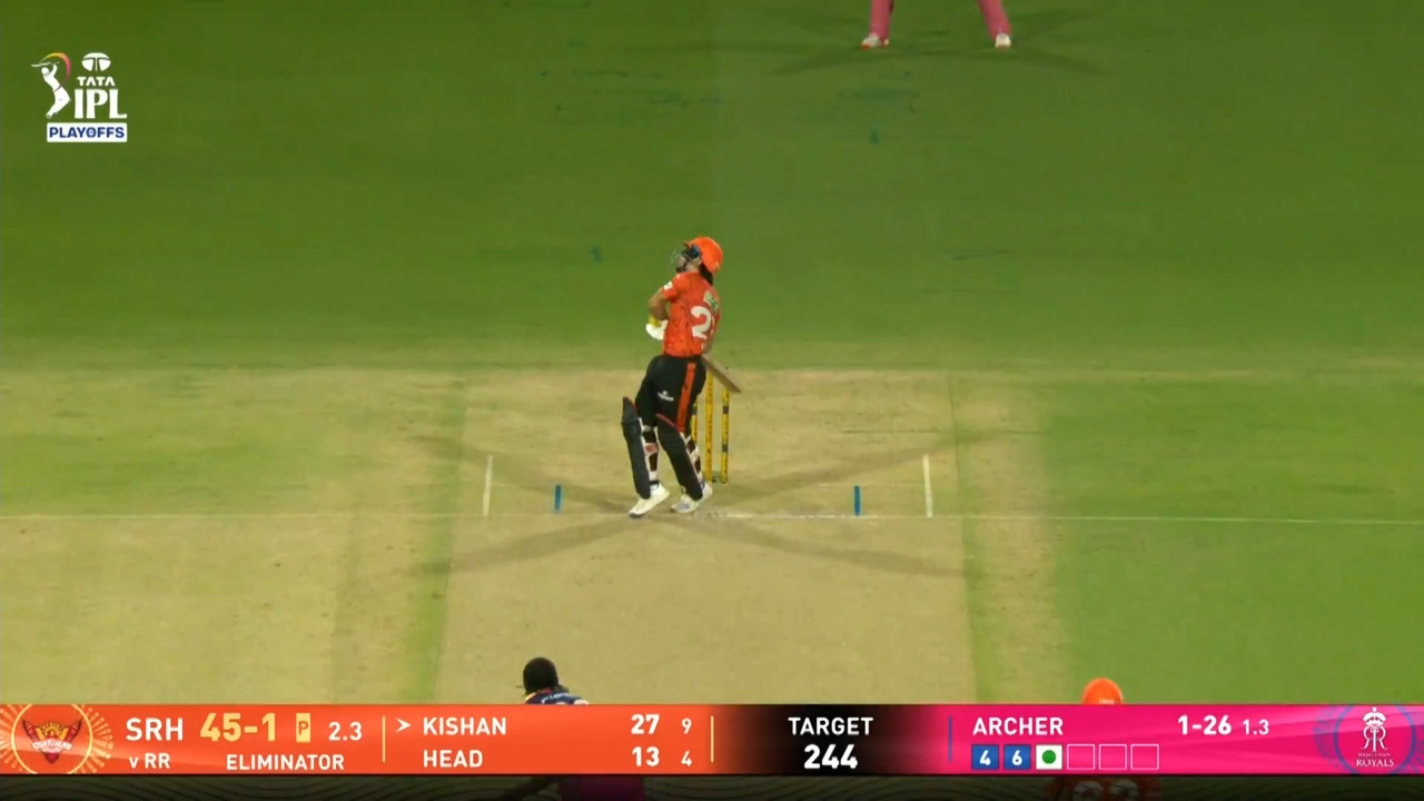 IPL 2026 Eliminator: SRH vs RR - Ishan Kishan Six background