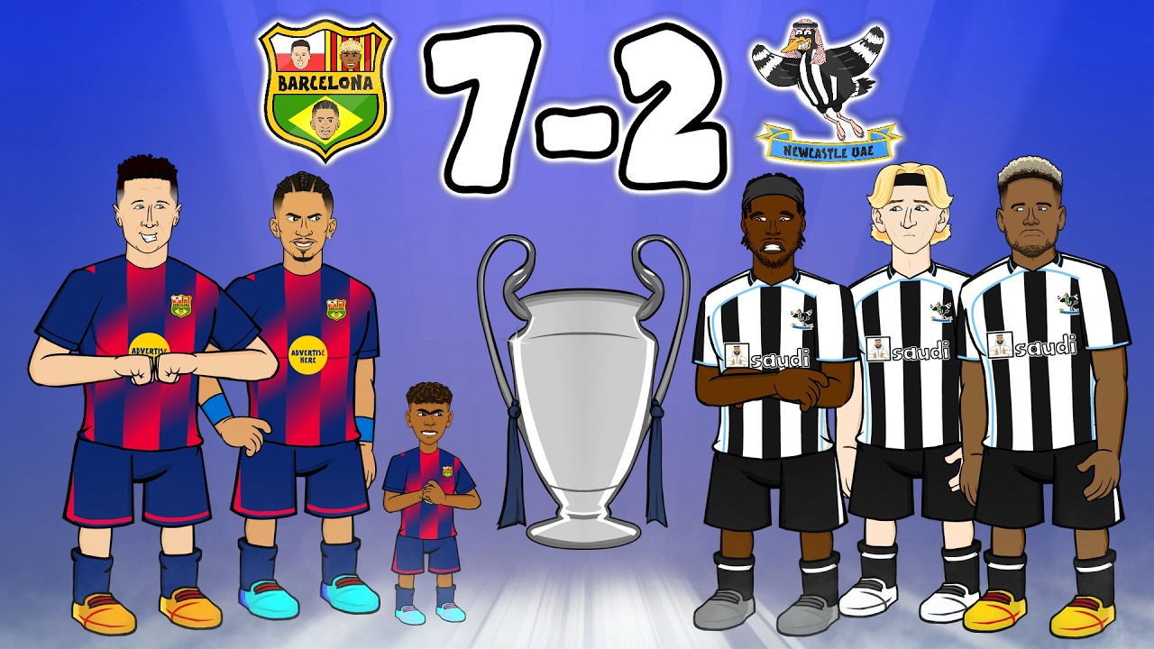 7-2🤯 FC Barcelona vs Newcastle Utd (Champions League Goals Highlights)