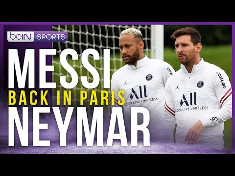 Messi and Neymar are back in training with PSG background